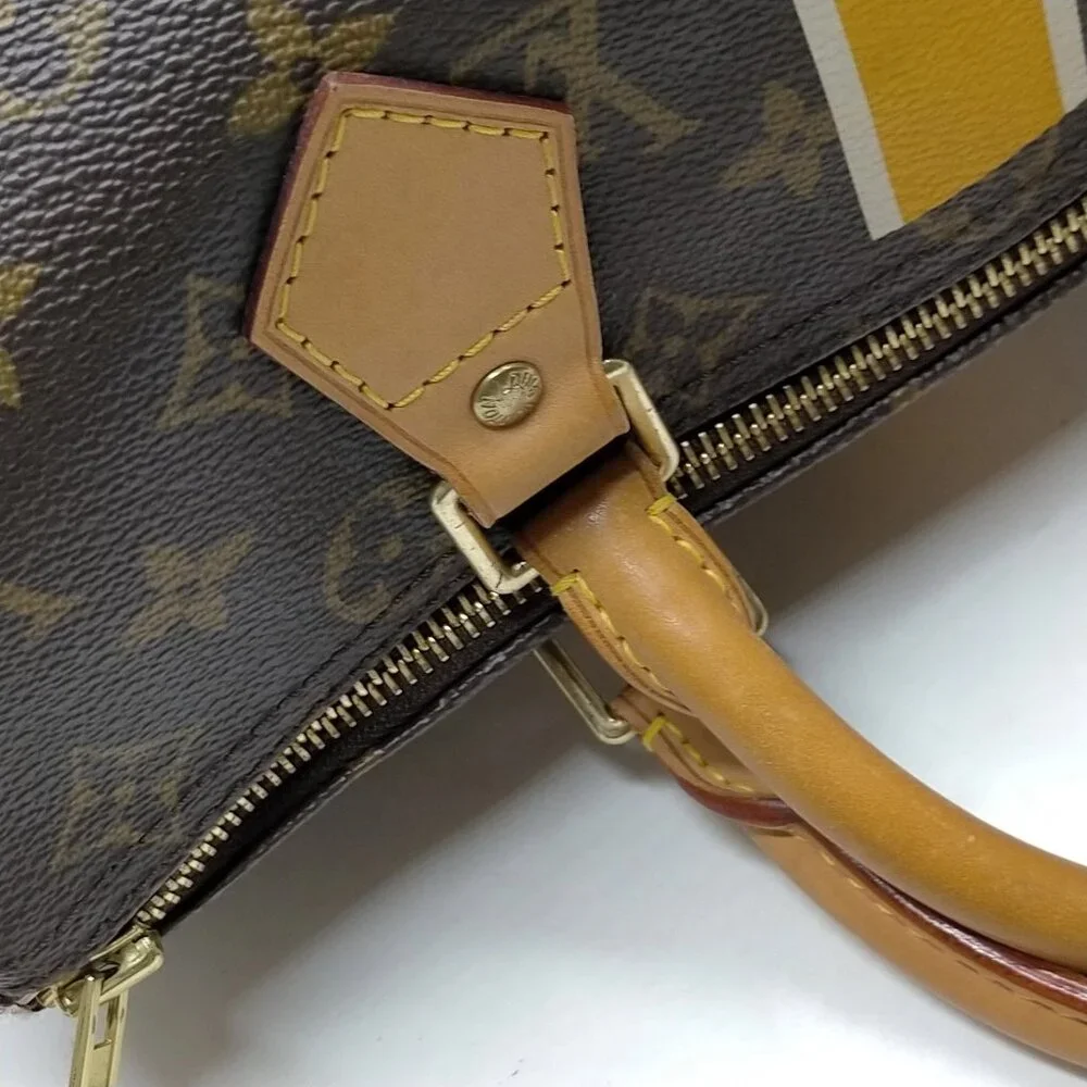 Authentic Louis Vuitton Speedy 30 Monogram Custom Stripe/Luxury Designer Handbag - Picture 7 of 16